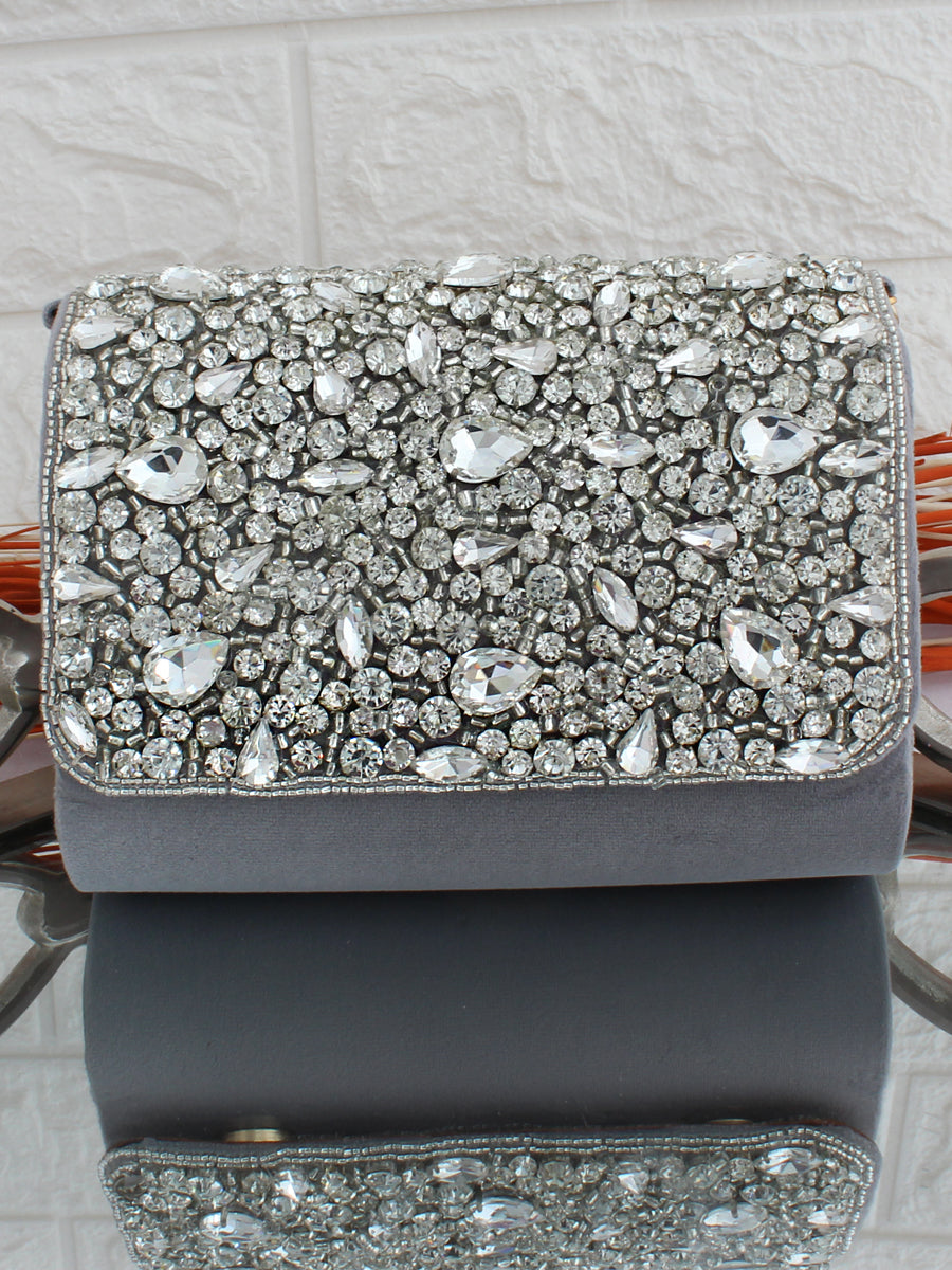 Shanaya Hand Bag / Purse-Grey