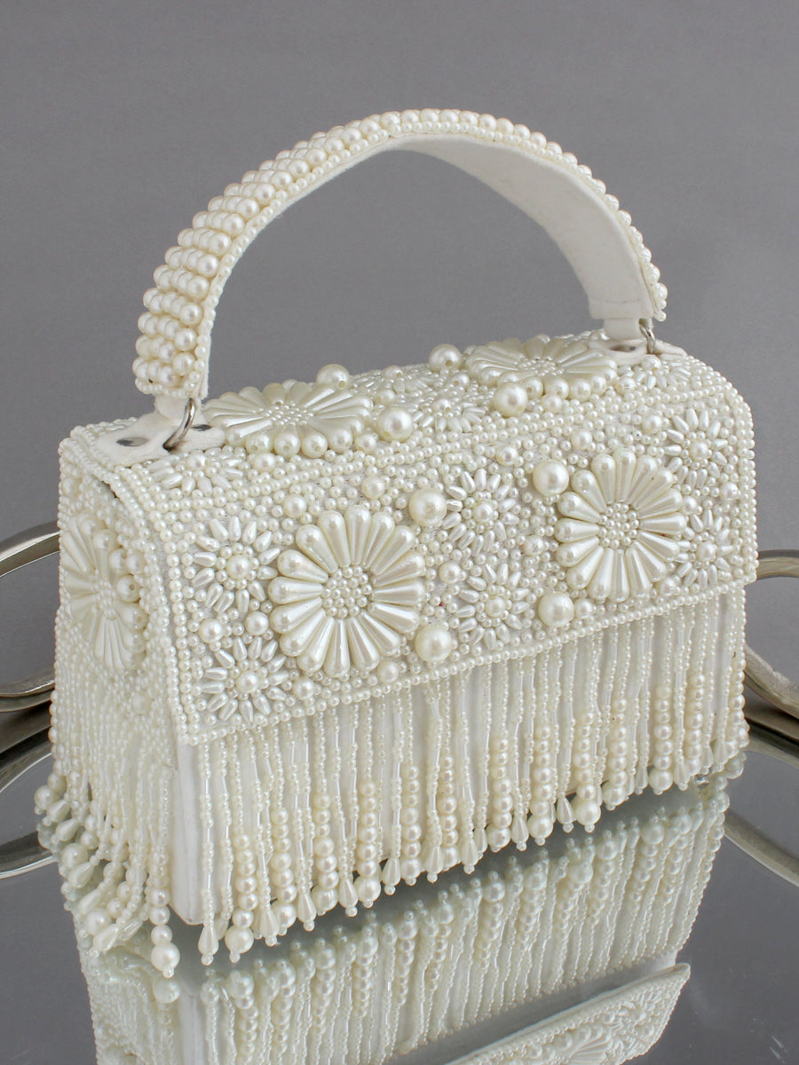 Alisha Hand Bag / Purse-Off White