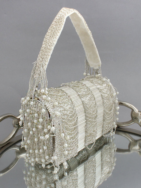 Elisha Hand Bag / Purse-Silver