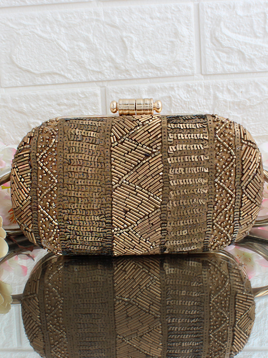 Raysha Clutch Bag-Antique Gold