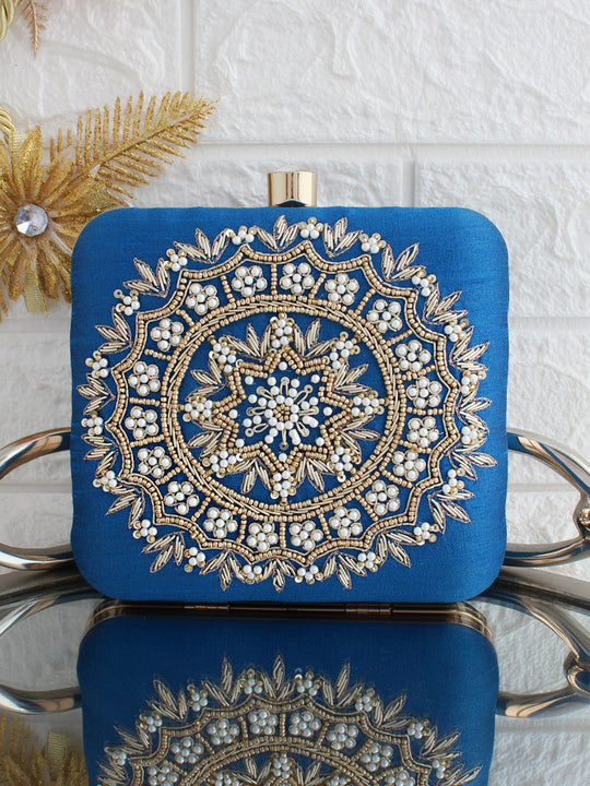 Prachi Clutch Bag-Blue