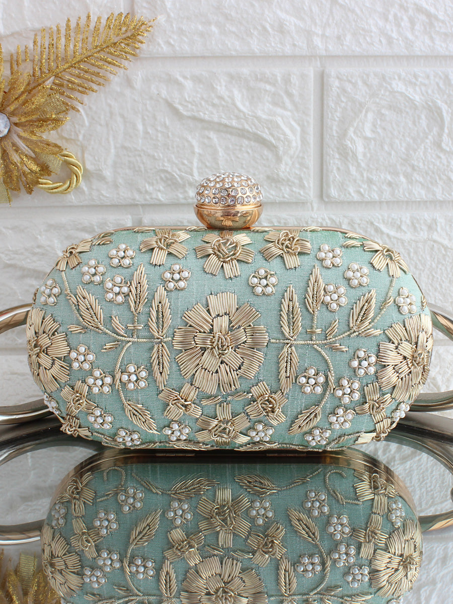 Shriya Clutch Bag-Mint Green