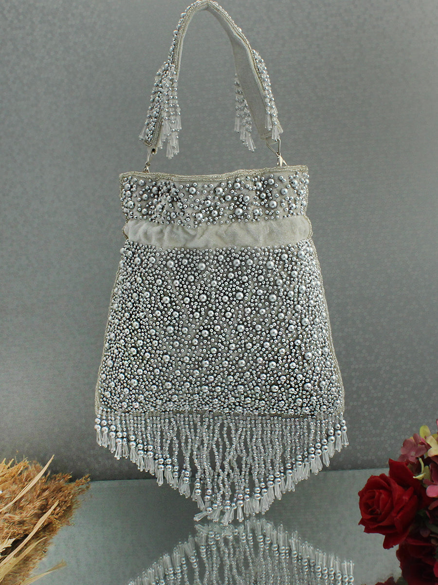 Kayra Potli Bag-Silver