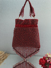 Kayra Potli Bag-Maroon