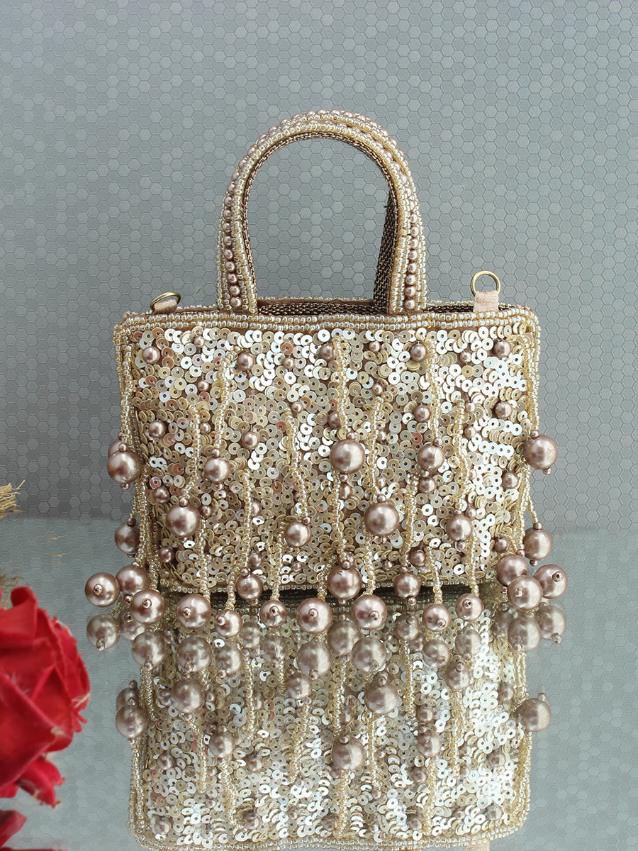 Richa Mini Hand bag-Antique Gold