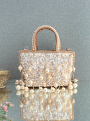 Richa Mini Hand bag-Rose Gold