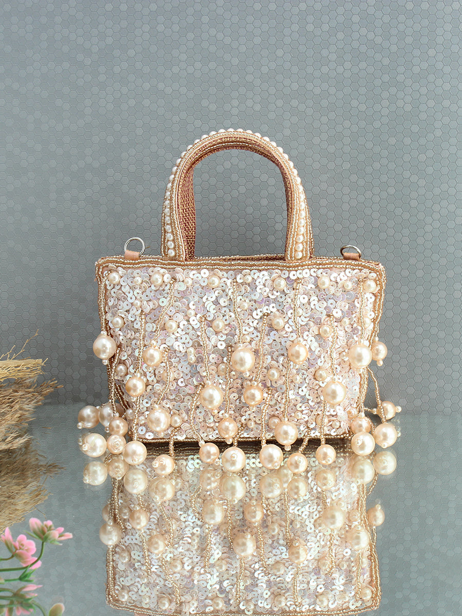 Richa Mini Hand bag-Rose Gold