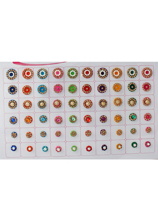 Multi Color Bindi Book with Stone Border- Style-25