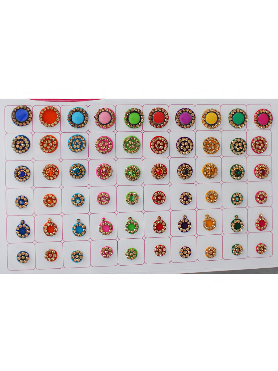 Multi Color Bindi Book with Stone Border- Style-25