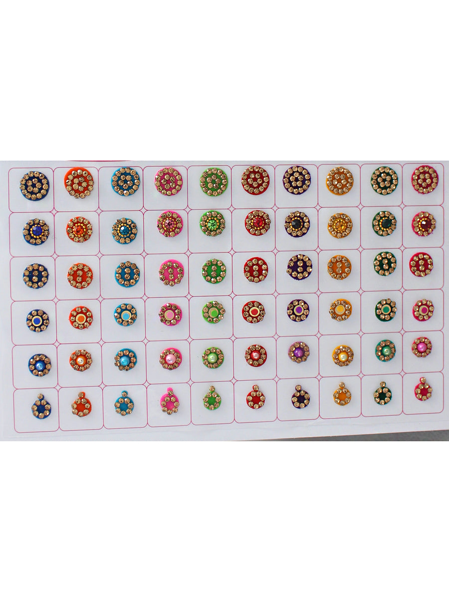 Multi Color Bindi Book with Stone Border- Style-25