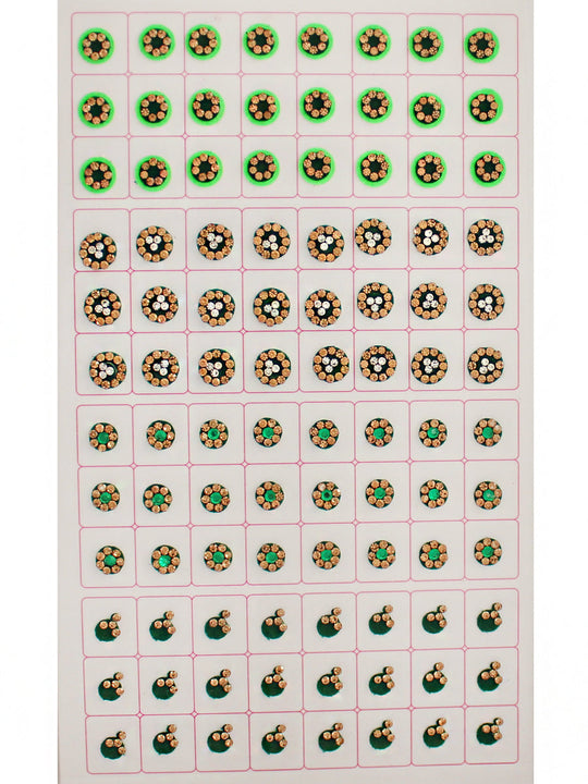 Multi Color Bindi Book with Stone Border - Style -19