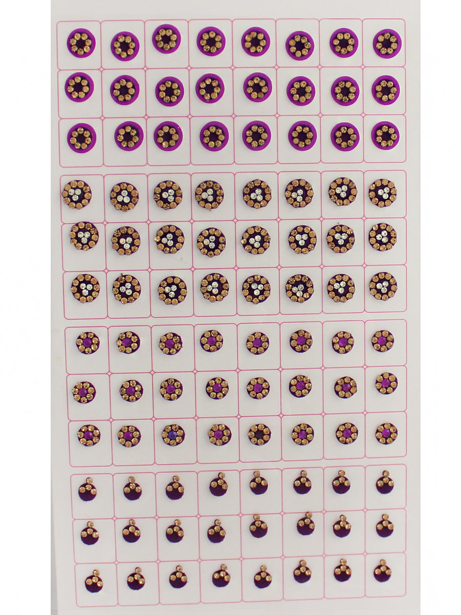 Multi Color Bindi Book with Stone Border - Style -19