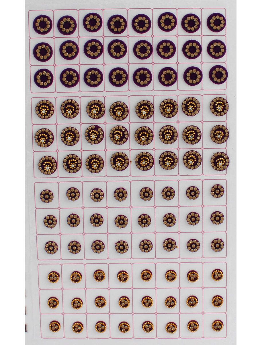 Stone Border Multi Color Bindi Book- Style-27