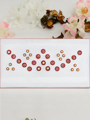 Multi Color Stone Border Bindi Card-Pink