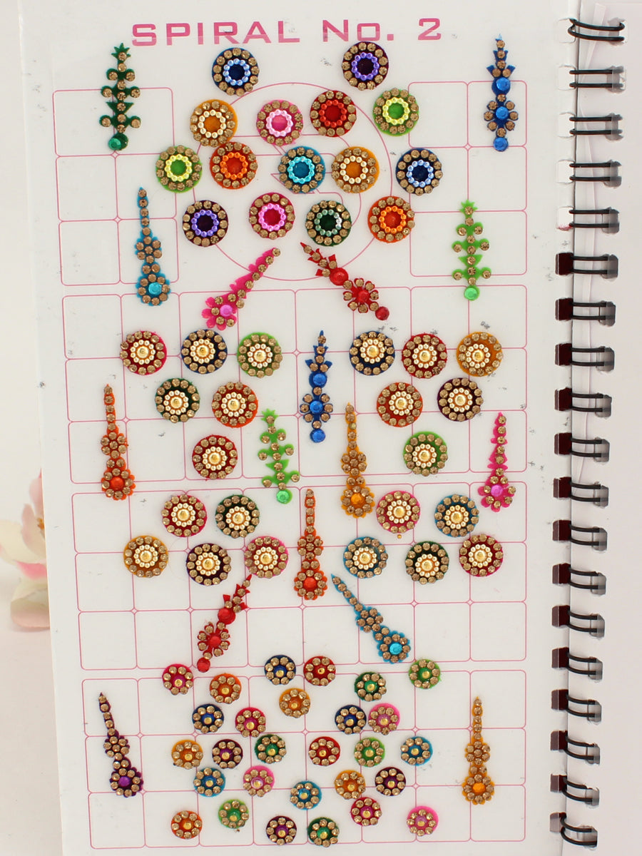 Multi Color Mix Design Bindi Book with Stone Work