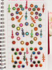 Multi Color Mix Design Bindi Book with Stone Work