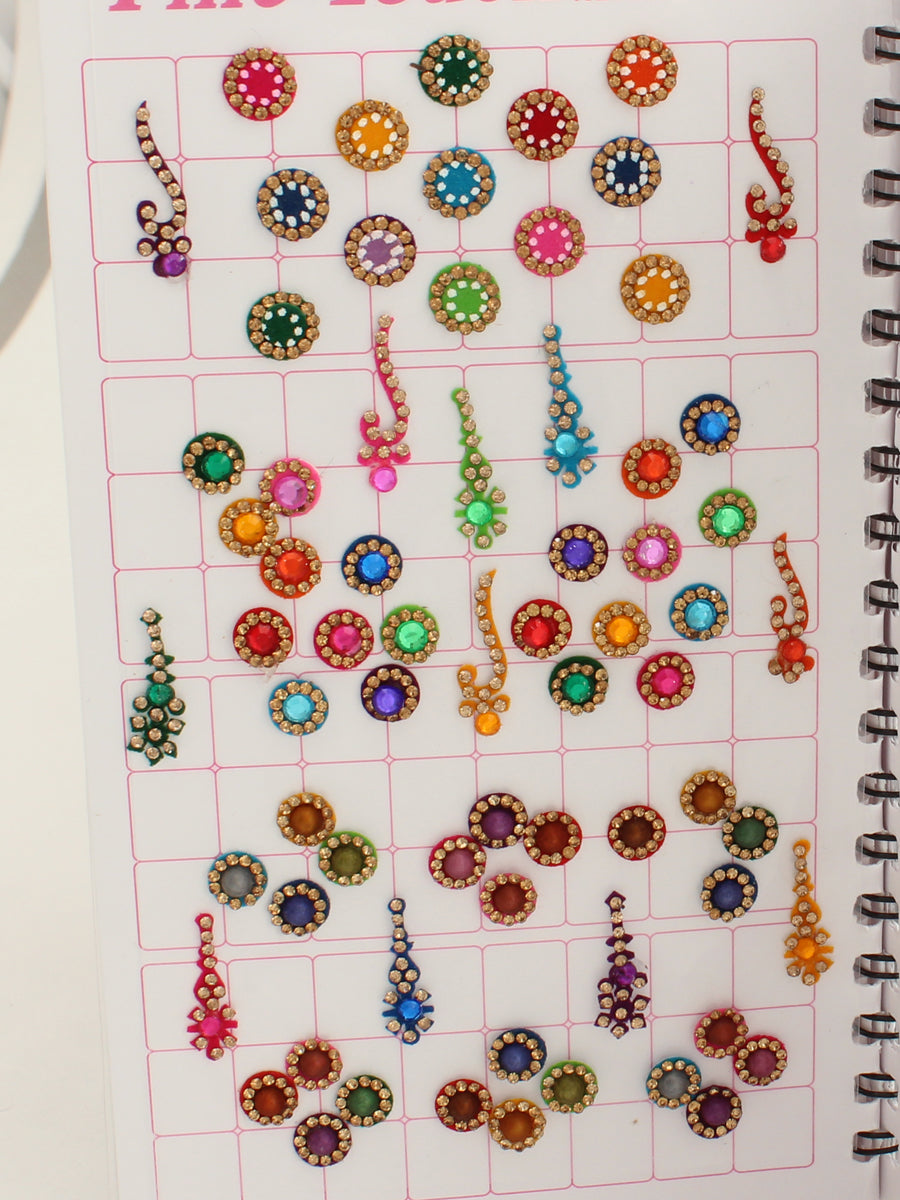 Multi Color Mix Design Bindi Book with Stone Work