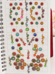 Multi Color Mix Design Bindi Book with Stone Work