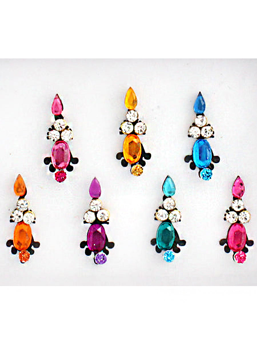 Pack of 6 Multi Color Bindi Card