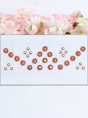 Multi Color Stone Border Bindi Card-Orange