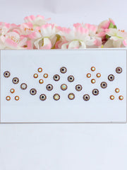 Multi Color Stone Border Bindi Card-Purple