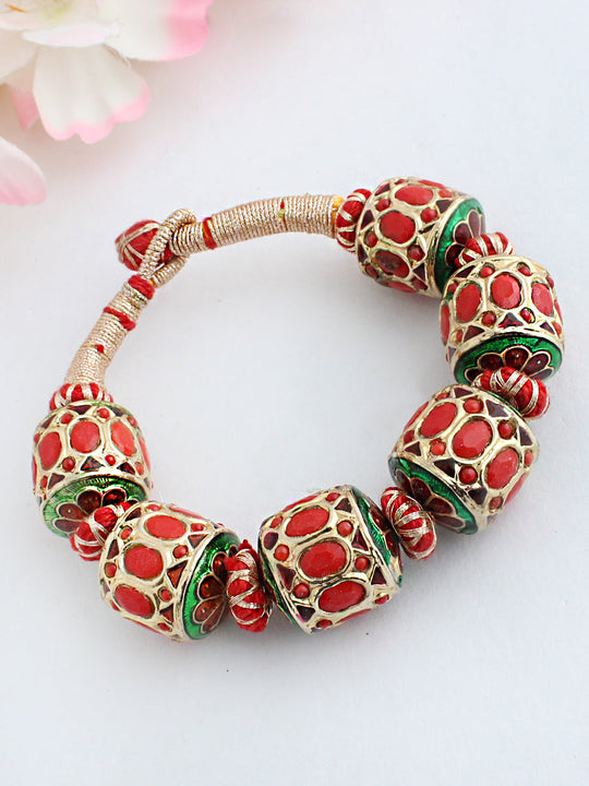 Ruhina Dholki Bracelet-Coral