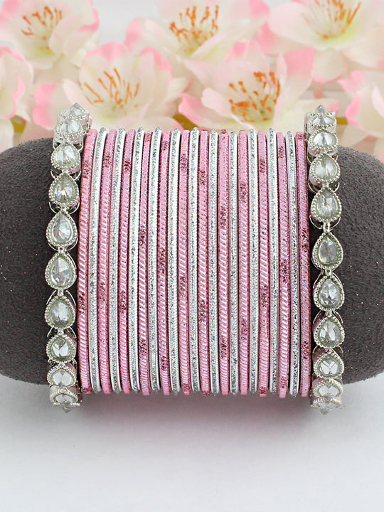 Mehrish Bangle Set-Pastel Pink 