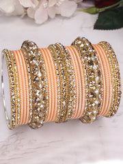 Poorva Bangle Set-Peach