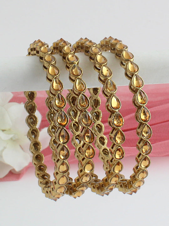 Kavita Bangle Set-Golden