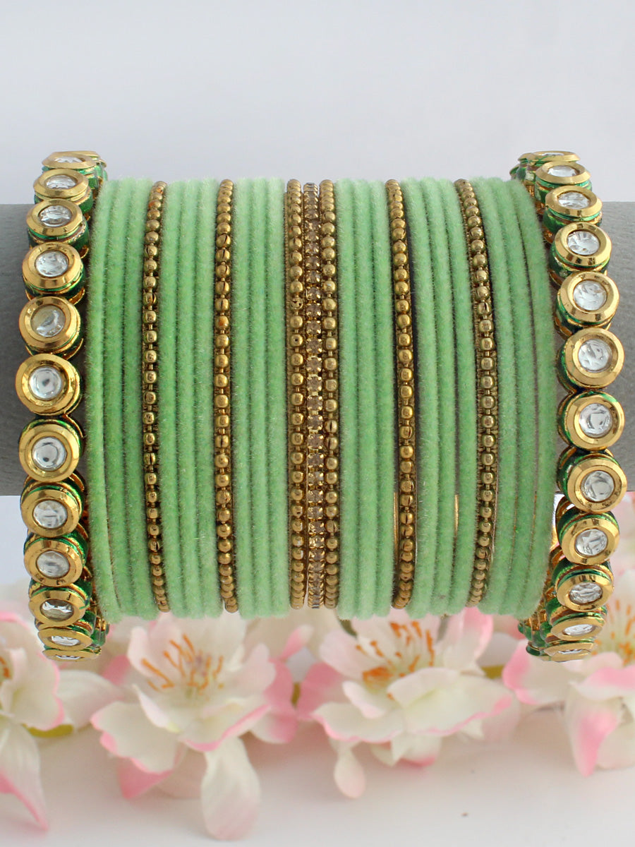 Rupali Bangle Set-Mint Green