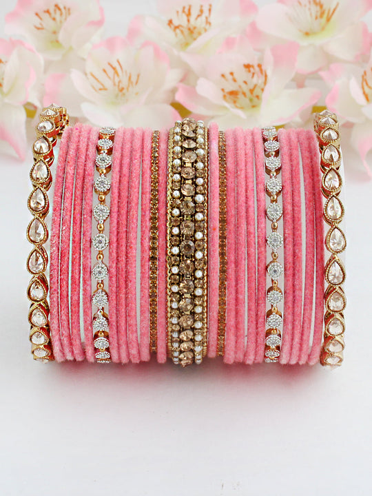 Navika Bangle Set-Pink 