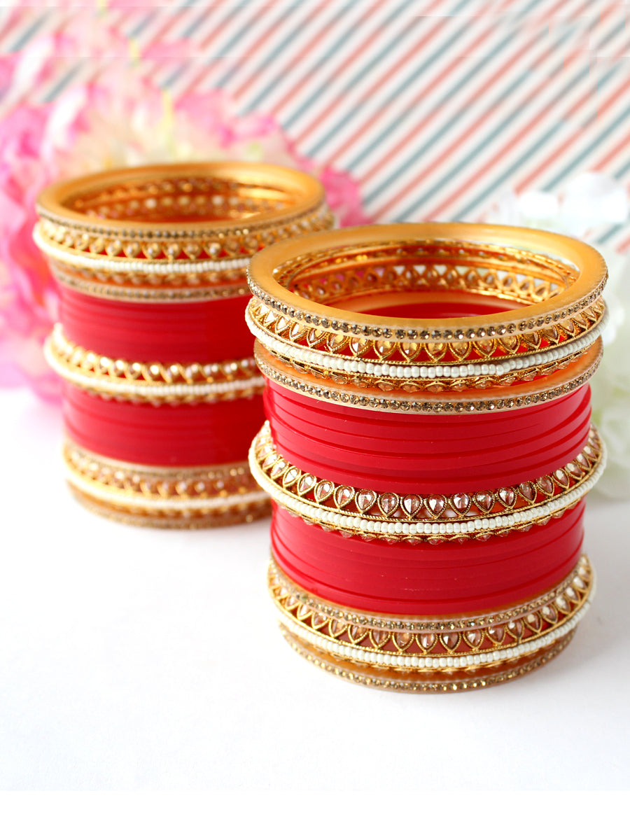 Poorva Bridal Choora-Red