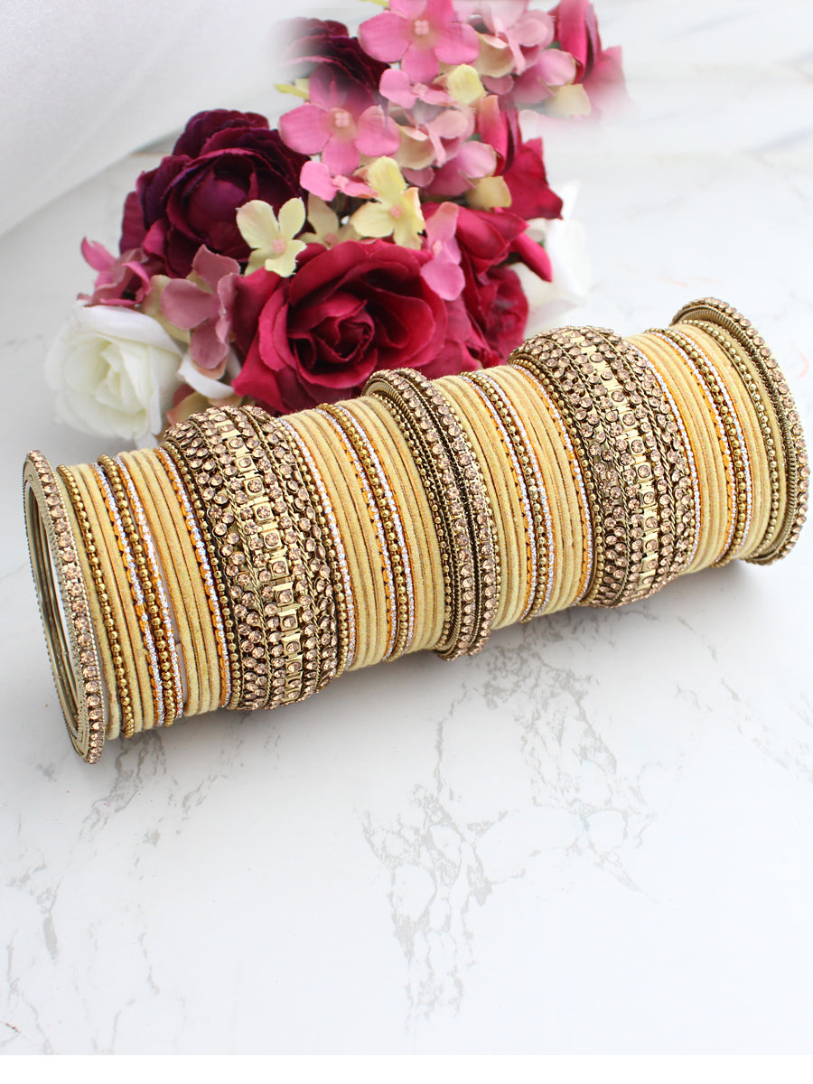 Maryam Bangle Set-Golden