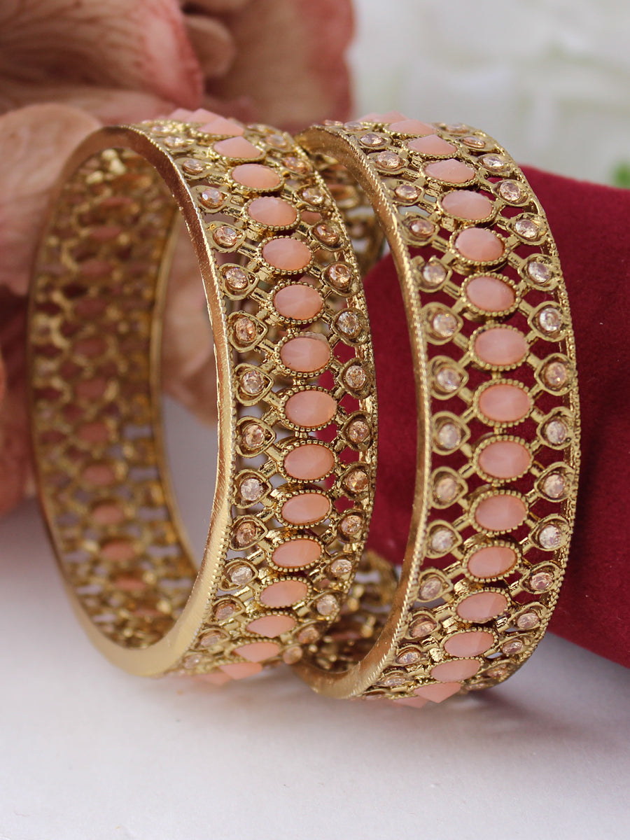 Pakhi Bangle Set-Peach