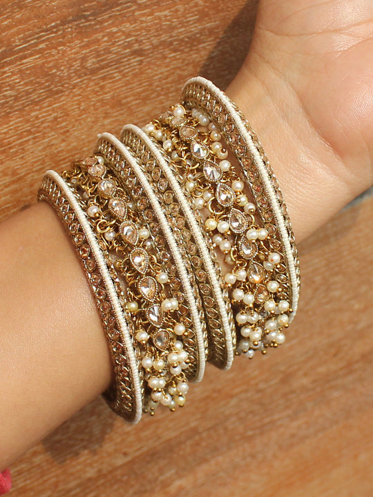 Aasma Bangle Set-Golden