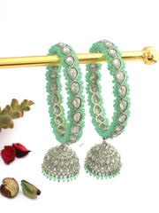 Mehar Jhumki Bangle Set (Silver)