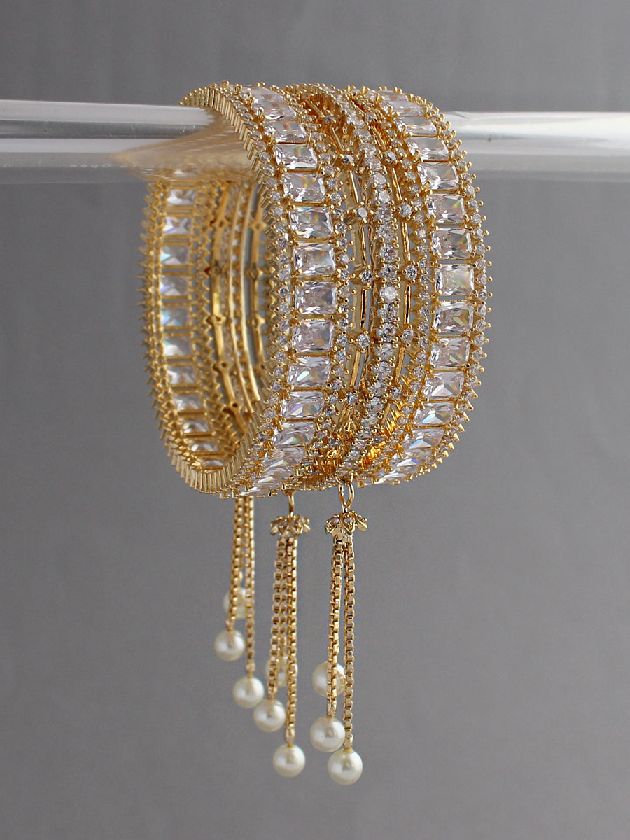 Dhwani Bangle Set-Golden