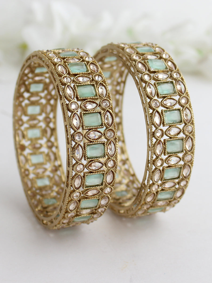 Ananya Bangle Set-Mint Green