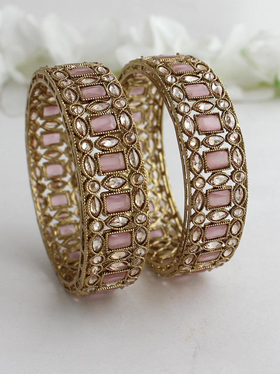 Ananya Bangle Set-Pastel Pink 