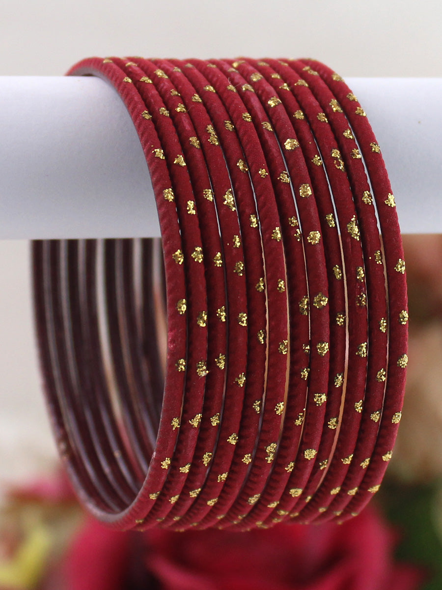 Sia Bangle Set-Maroon