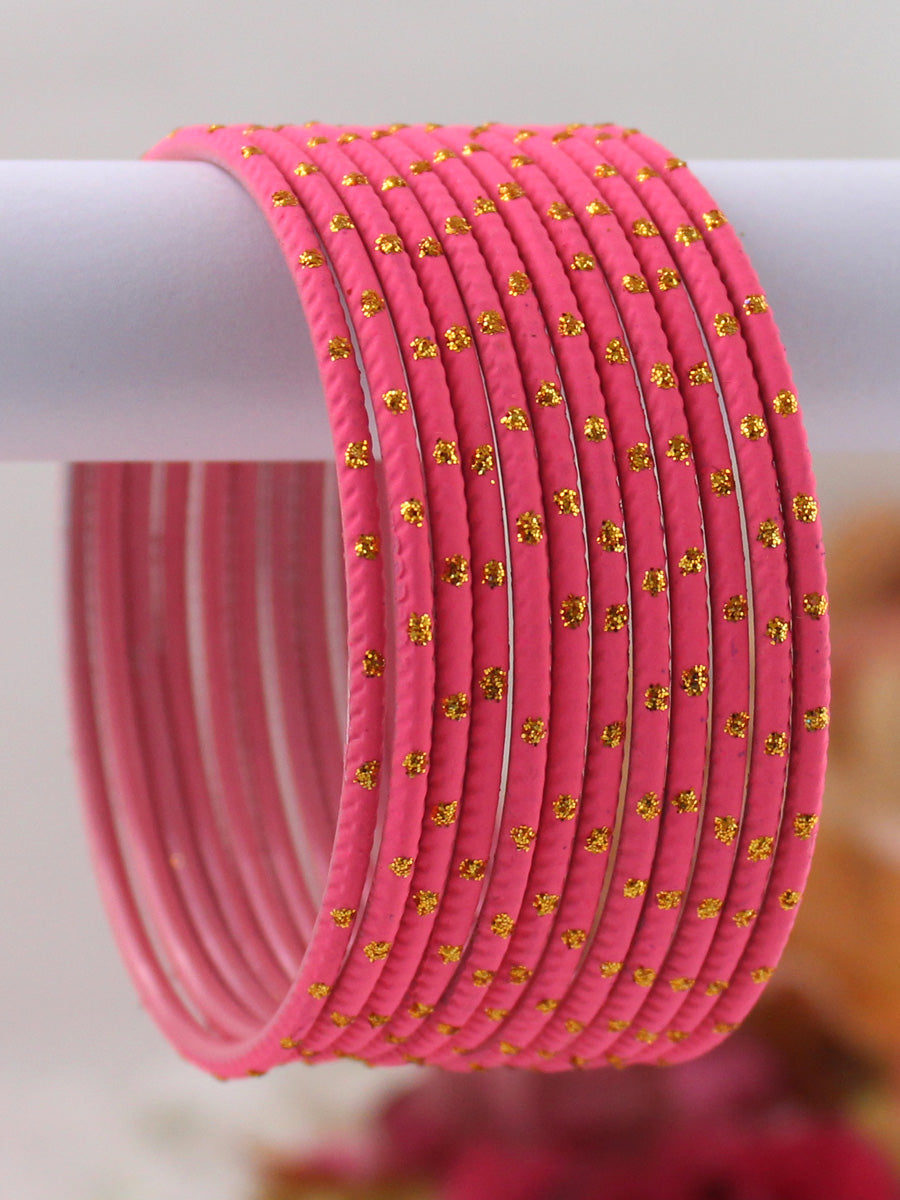 Sia Bangle Set-Hot Pink