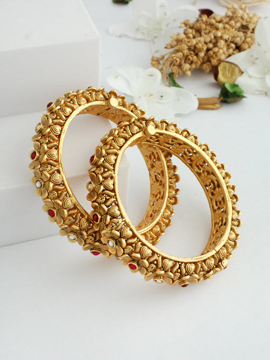 Aadhya Bangle Set - Golden