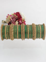 Somya Bangle Set-Green