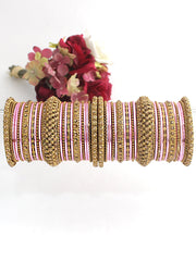 Somya Bangle Set-Pink