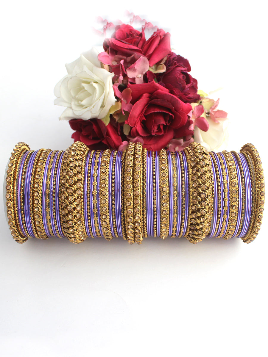 Somya Bangle Set-Purple