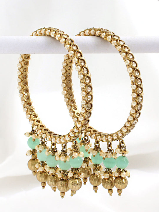 Kavya Bangle Set-Mint Green