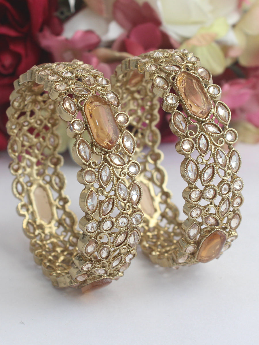 Priyanshi Bangle Set-Golden