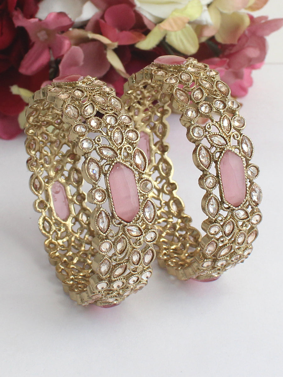 Priyanshi Bangle Set-Pastel Pink 