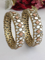 Naaz Bangle Set-Peach