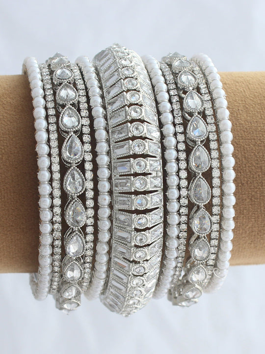 Sameera Bangle Set-Silver